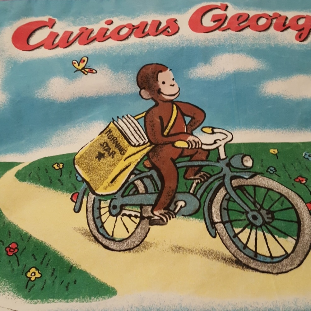 Original Curious George canvas pillow cover.